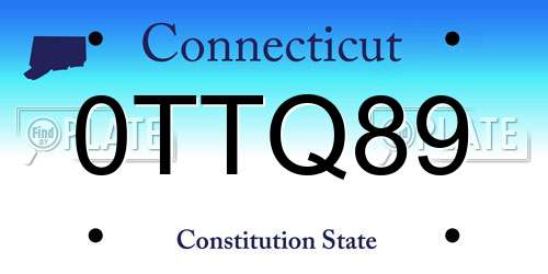 0TTQ89 Connecticut License Plate