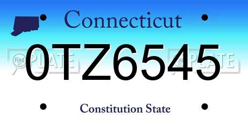 0TZ6545 Connecticut License Plate