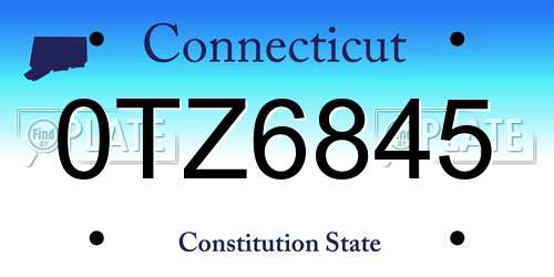 0TZ6845 Connecticut License Plate