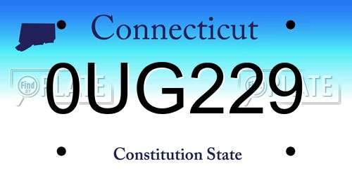 0UG229 Connecticut License Plate