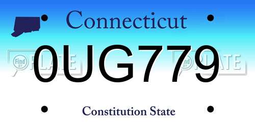0UG779 Connecticut License Plate