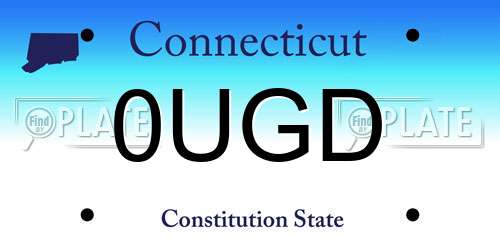 0UGD Connecticut License Plate