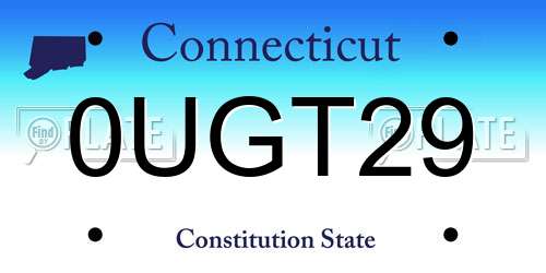 0UGT29 Connecticut License Plate