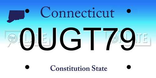 0UGT79 Connecticut License Plate