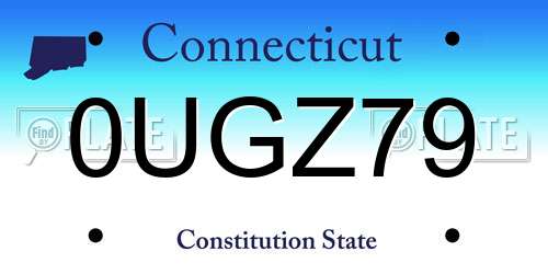 0UGZ79 Connecticut License Plate