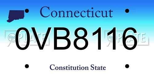 0VB8116 Connecticut License Plate