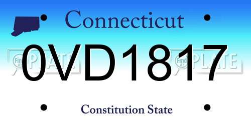 0VD1817 Connecticut License Plate