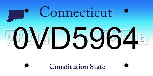 0VD5964 Connecticut License Plate