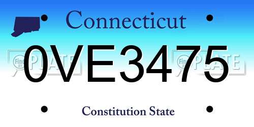0VE3475 Connecticut License Plate