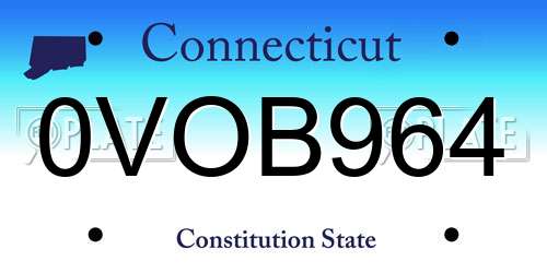 0VOB964 Connecticut License Plate