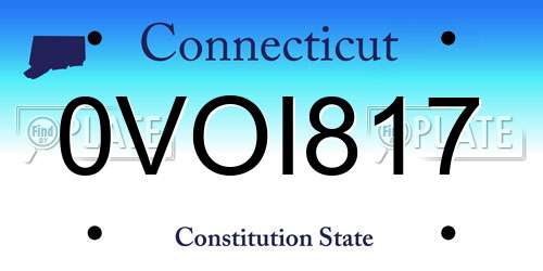 0VOI817 Connecticut License Plate