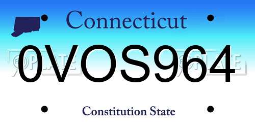0VOS964 Connecticut License Plate