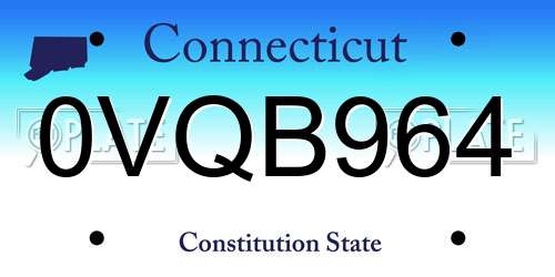 0VQB964 Connecticut License Plate