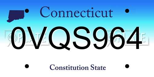 0VQS964 Connecticut License Plate