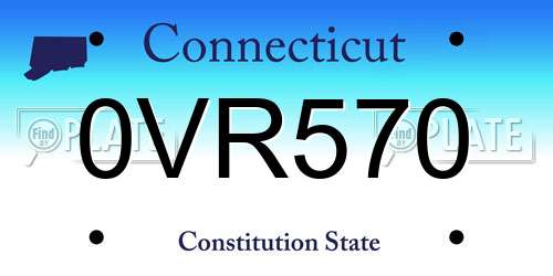 0VR570 Connecticut License Plate