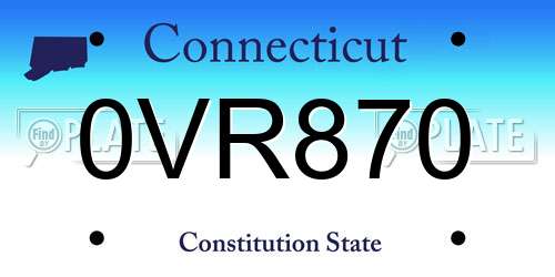 0VR870 Connecticut License Plate