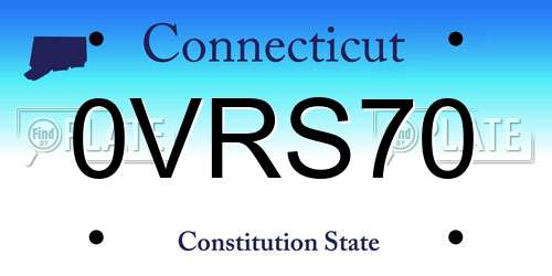 0VRS70 Connecticut License Plate