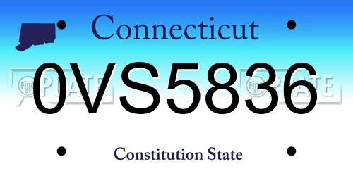 0VS5836 Connecticut License Plate
