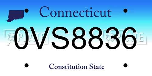 0VS8836 Connecticut License Plate