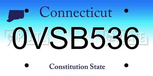 0VSB536 Connecticut License Plate