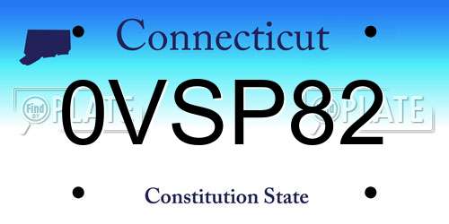 0VSP82 Connecticut License Plate