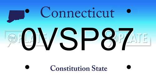 0VSP87 Connecticut License Plate