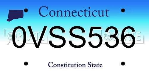 0VSS536 Connecticut License Plate