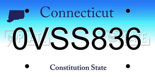0VSS836 Connecticut License Plate