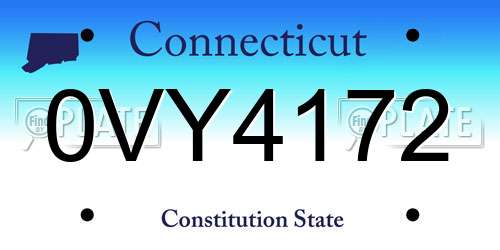 0VY4172 Connecticut License Plate