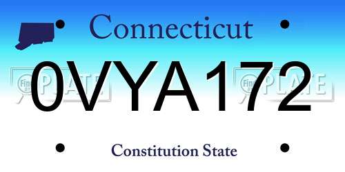 0VYA172 Connecticut License Plate