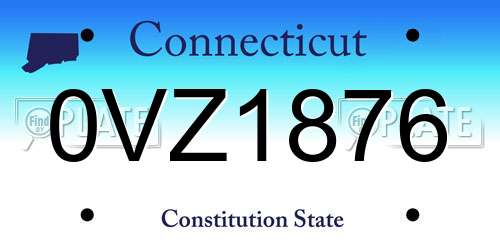 0VZ1876 Connecticut License Plate