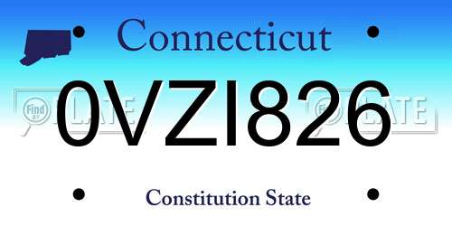 0VZI826 Connecticut License Plate