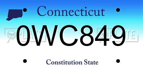 0WC849 Connecticut License Plate