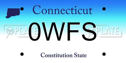 0WFS Connecticut License Plate