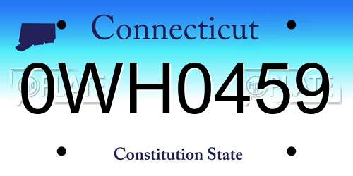 0WH0459 Connecticut License Plate