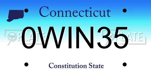 0WIN35 Connecticut License Plate