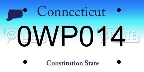 0WP014 Connecticut License Plate