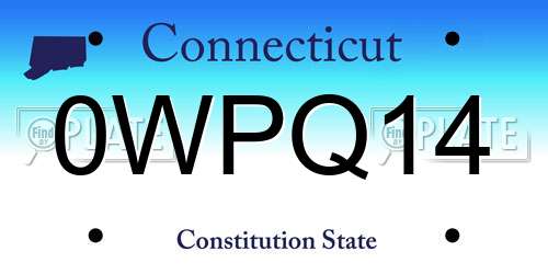 0WPQ14 Connecticut License Plate