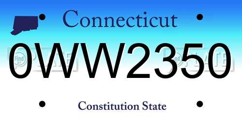 0WW2350 Connecticut License Plate