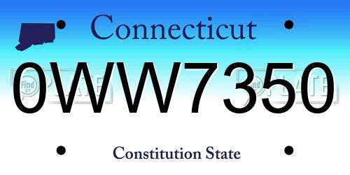 0WW7350 Connecticut License Plate