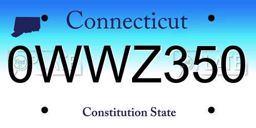 0WWZ350 Connecticut License Plate