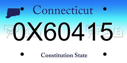 0X60415 Connecticut License Plate