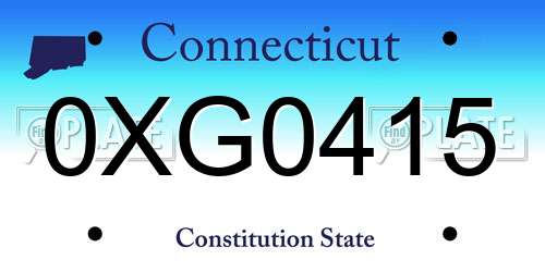 0XG0415 Connecticut License Plate