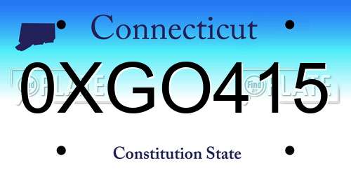 0XGO415 Connecticut License Plate