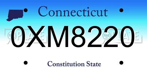 0XM8220 Connecticut License Plate