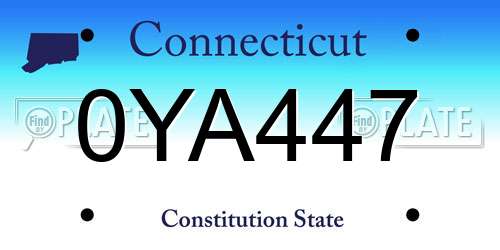 0YA447 Connecticut License Plate