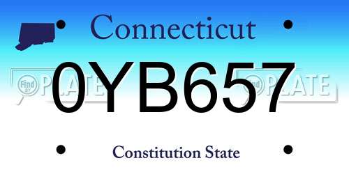 0YB657 Connecticut License Plate
