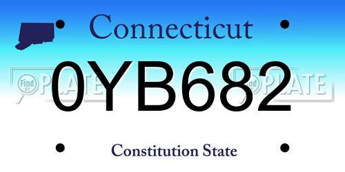 0YB682 Connecticut License Plate