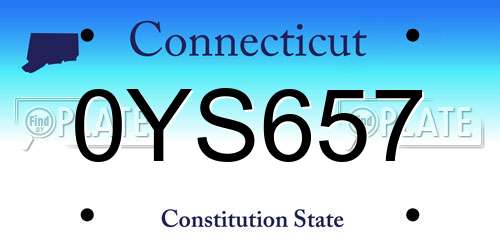 0YS657 Connecticut License Plate