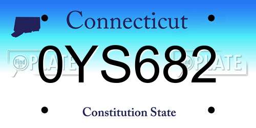 0YS682 Connecticut License Plate